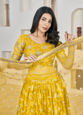 Chic Looking Yellow Colour Lehenga Choli